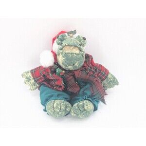 Christmas Frog Creepy Homemade Plush Stuffed Animal Wooden Block Unique Decor